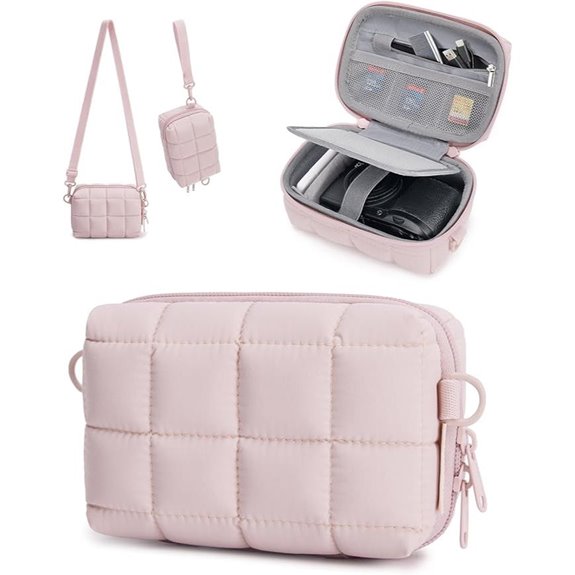 BAGSMART Puffy Camera Case for Canon/Sony – Pink