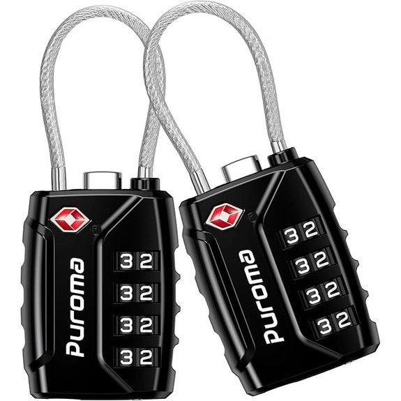puroma 4 digit locks 2 pack