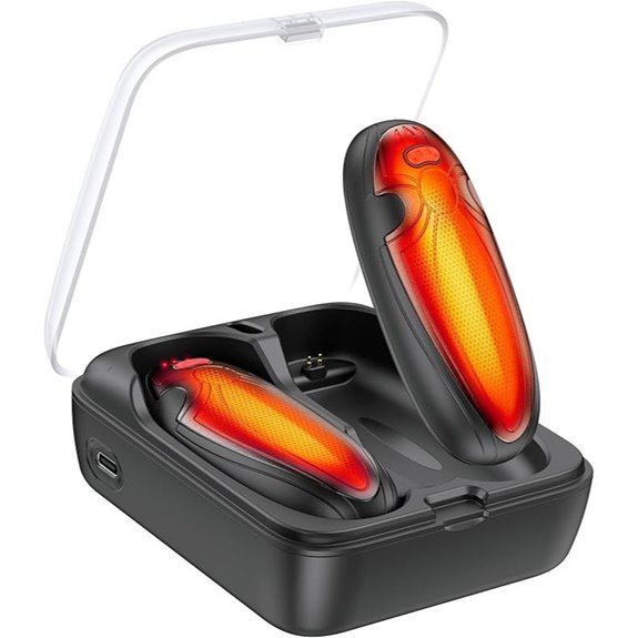 Rechargeable Hand Warmers 2-Pack with Charging Case