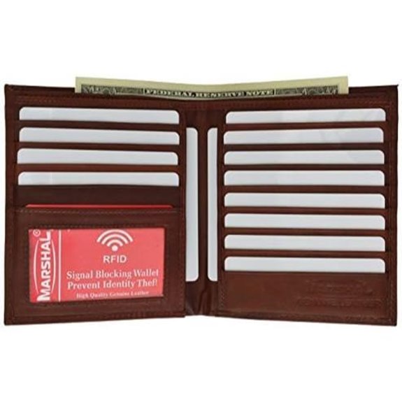 RFID Blocking Bifold Leather Wallet – Burgundy