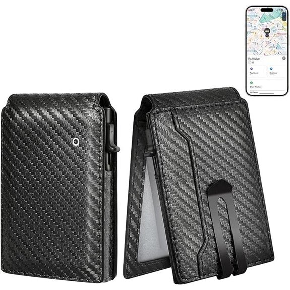 Auskang RFID Wallet with Tracker and Money Clip