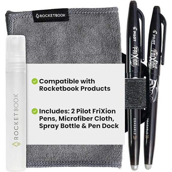Rocketbook Accessory Kit: Pens Cloth Dock—Notebooks Compatible