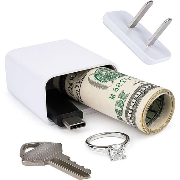 Secret Stash Charger: Realistic USB with Hidden Storage (White)