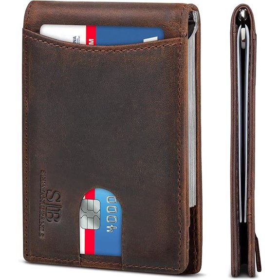 SERMAN RFID Blocking Slim Leather Front Pocket Wallets