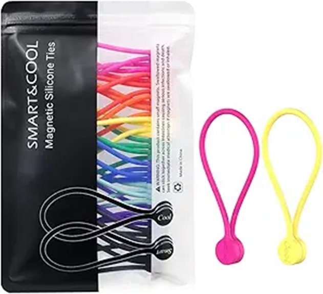SMART&COOL Silicone Magnetic Cable Ties 20-Pack