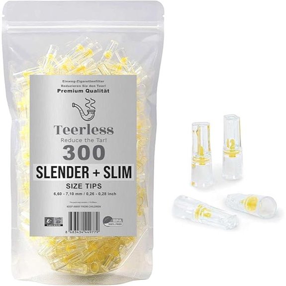 Slender Cigarette Filters (300) Tar-Removing Tips