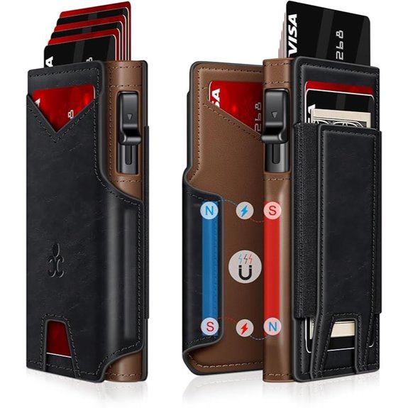 Slim RFID Bifold Wallet with Card Holder and Cash Slot