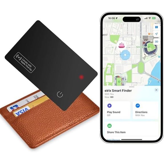 Slim Wallet Tracker with Find My (iOS) Black