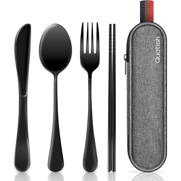 Travel Utensils with Case – Stainless Steel Cutlery Set