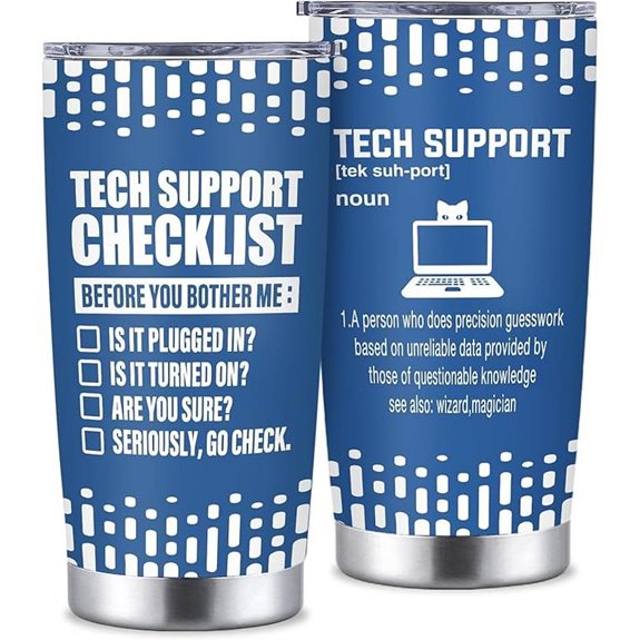 Tech Support Gifts for Men: IT Guy Tumbler