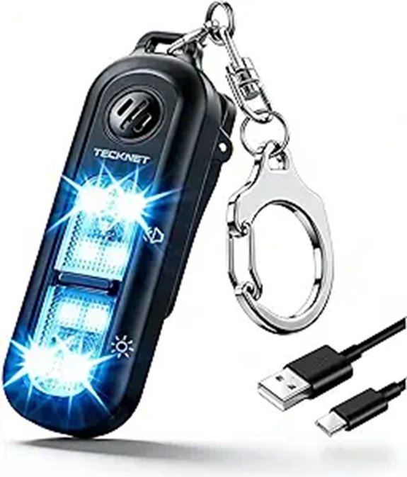 TECKNET 135dB Personal Safety Alarm with SOS Strobe
