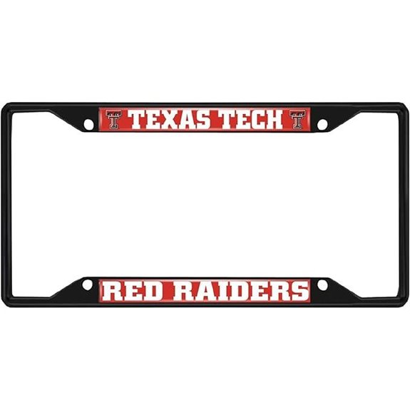 FANMATS 31286 Texas Tech Red Raiders Metal License Plate Frame Black Finish