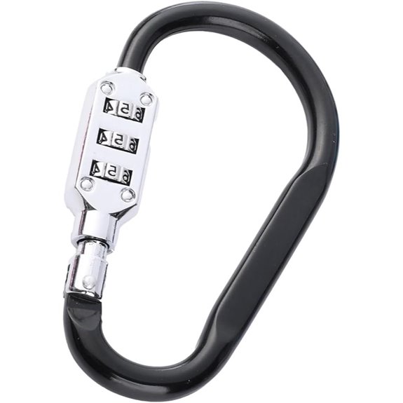 3-Digit Combination Lock with D-Ring Clip