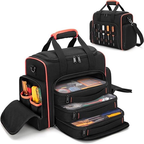 Tool Bag with 3 Removable Cases 2-Layer Tote