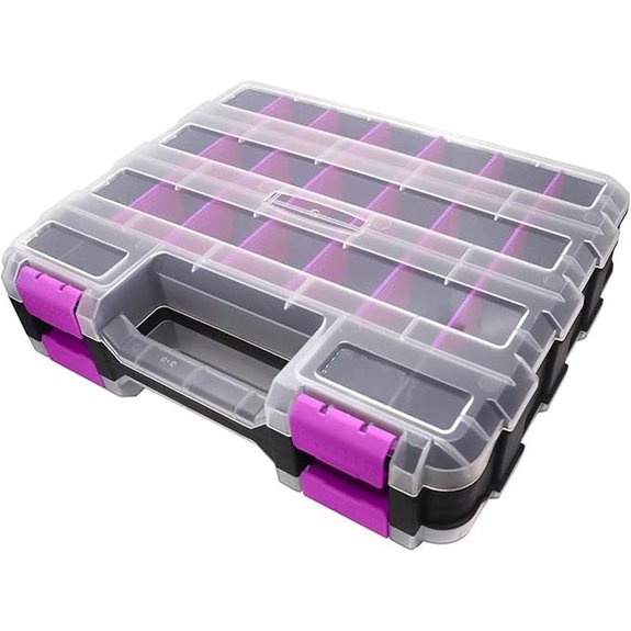 Tools Organizer Box with 50 Compartments Purple