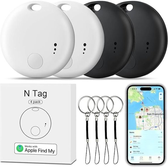 Tracker Tag 4-Pack Bluetooth Tracker for Keys Wallet Luggage
