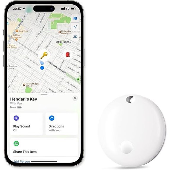 tracker tags with find my ios white