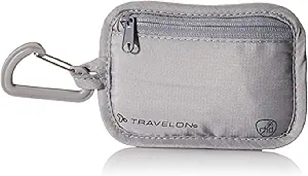 Travelon Travelon Rfid Blocking Clip Stash Pouch Travel Tote Gray