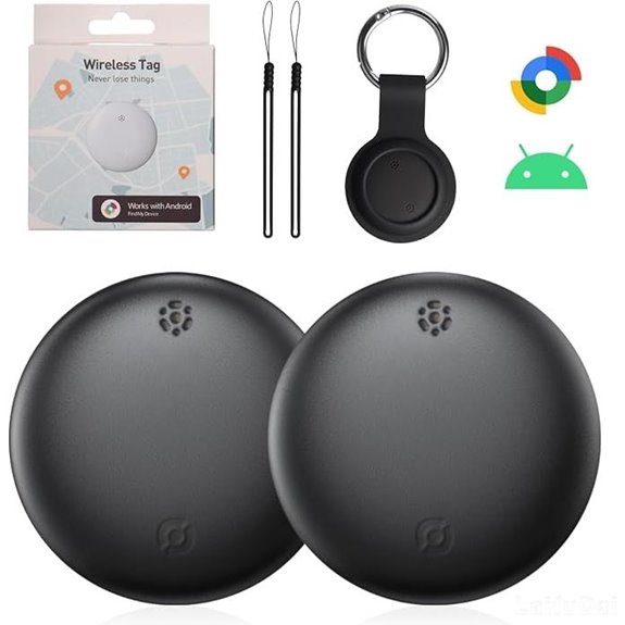 2 Pack Android Bluetooth GPS Tracker Tags for Find My Device