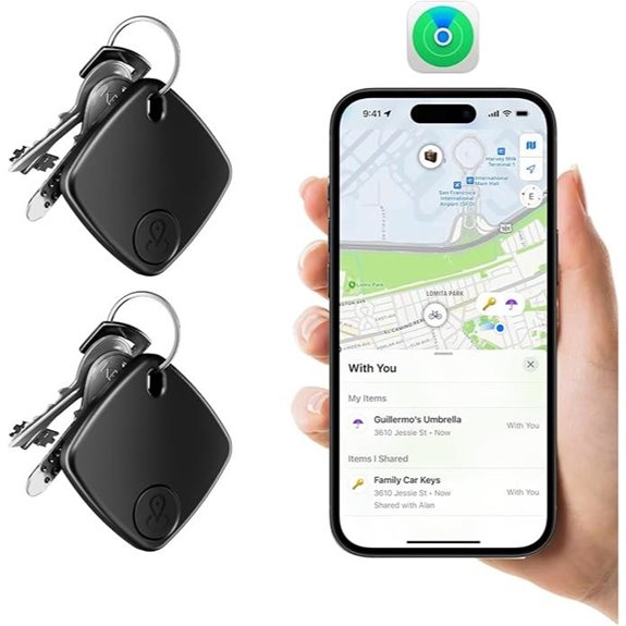 2 Pack Bluetooth Tracker for Find My Key Locator