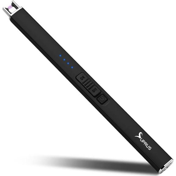 SUPRUS Electric Lighter: USB Rechargeable Windproof Safety Lock