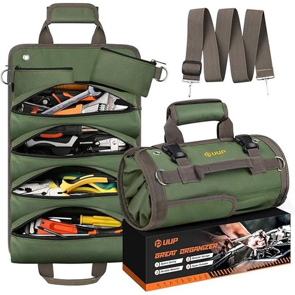 UUP Roll Up Tool Bag – Foldable Organizer Green