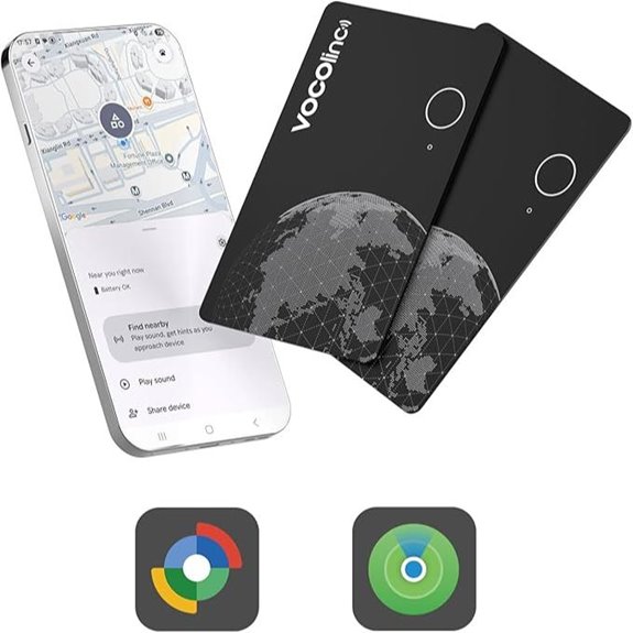 VOCOlinc Dual System Air Tag Wallet Tracker (2-Pack)