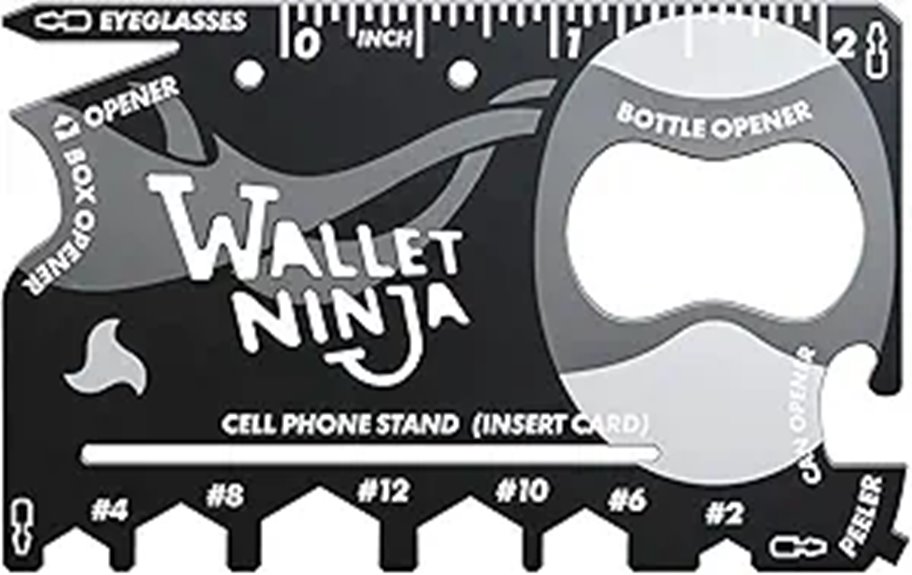 Wallet Ninja 18-in-1 Multitool Card (Black)