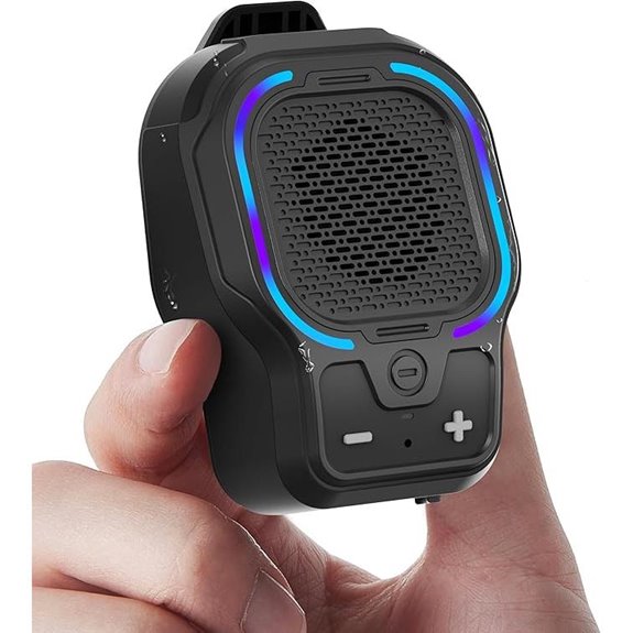 Wearable Bluetooth Speaker with Clip and Lights
