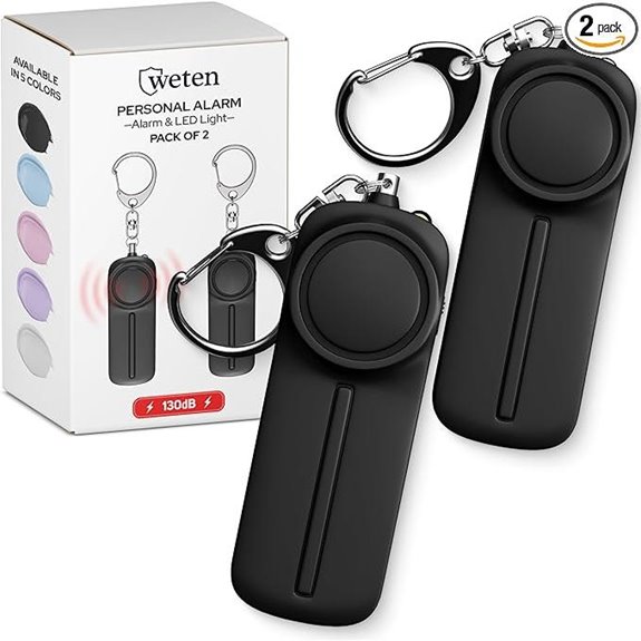 Weten 130dB Personal Safety Alarm Keychain (2-Pack)