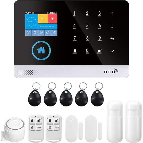 Wireless Home Alarm System with LCD WiFi+GSM Alexa Compatible